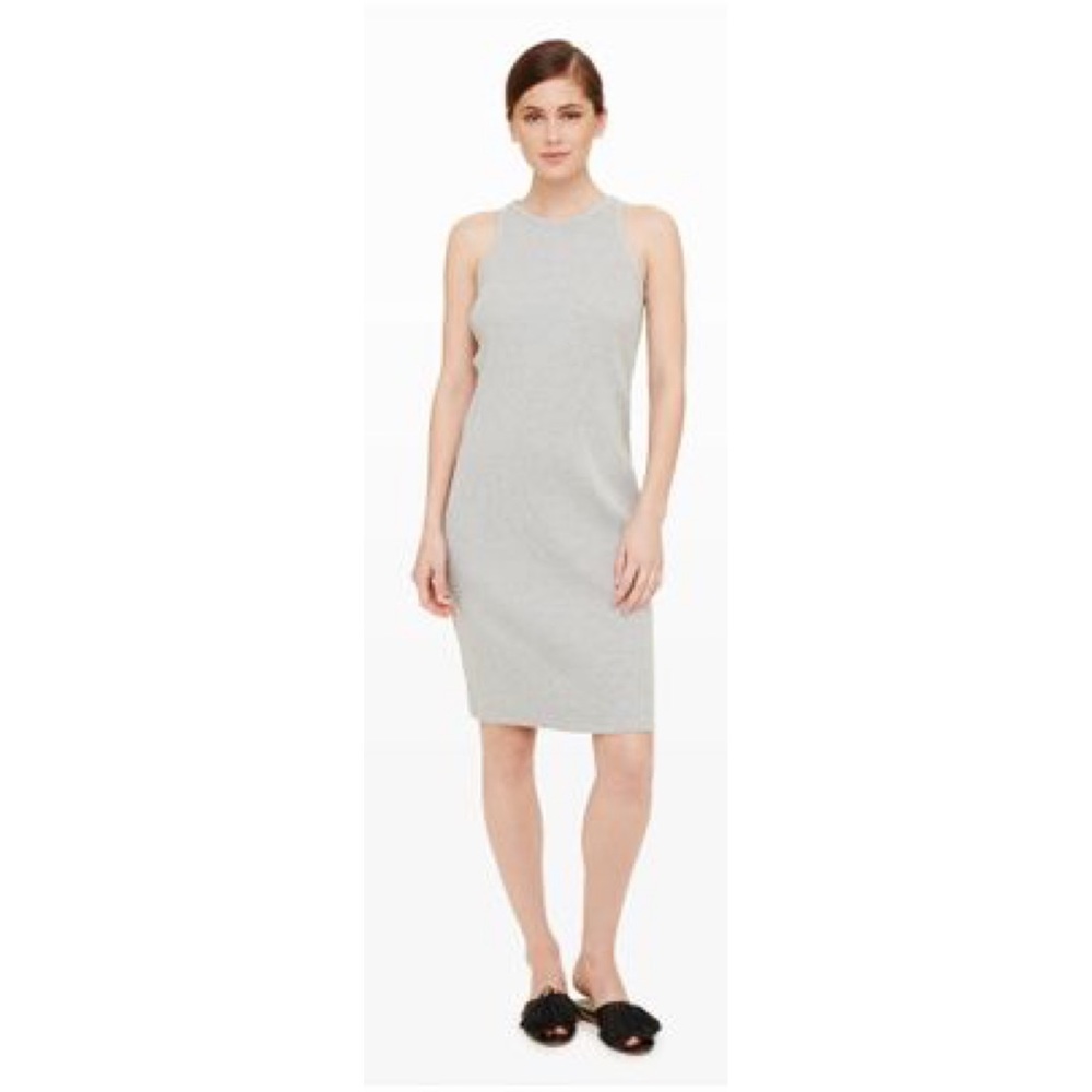 Club Monaco Filina Ribbed Sleeveless Dress Gray Size Medium